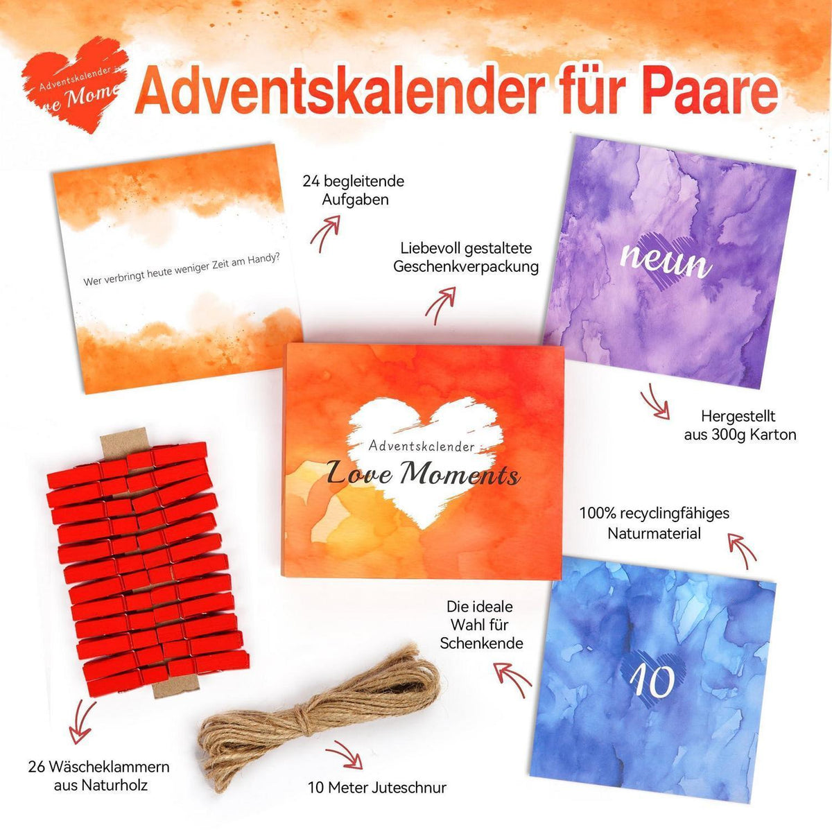 Adventskalender für Paare 2026 – 24 Aufgaben & Herausforderungen