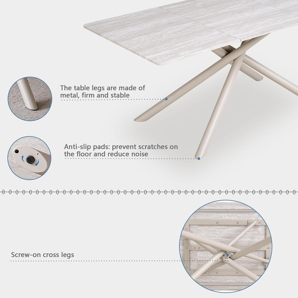 Esstisch Set 180cm & 4 Stühle – Modernes Esszimmer Set
