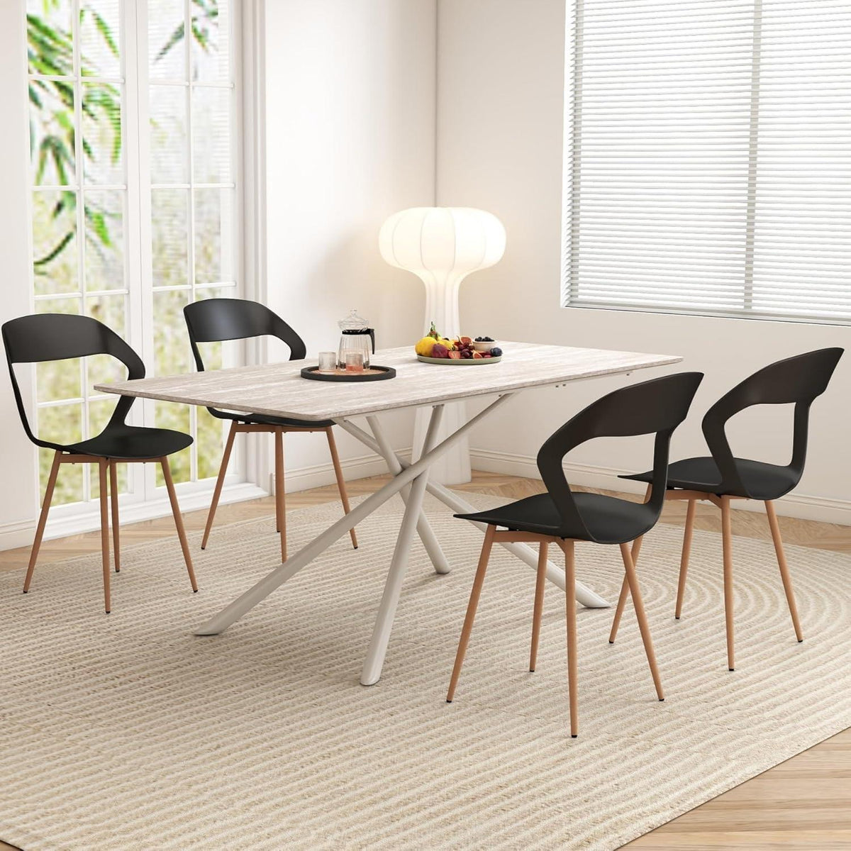 Esstisch Set 180cm & 4 Stühle – Modernes Esszimmer Set