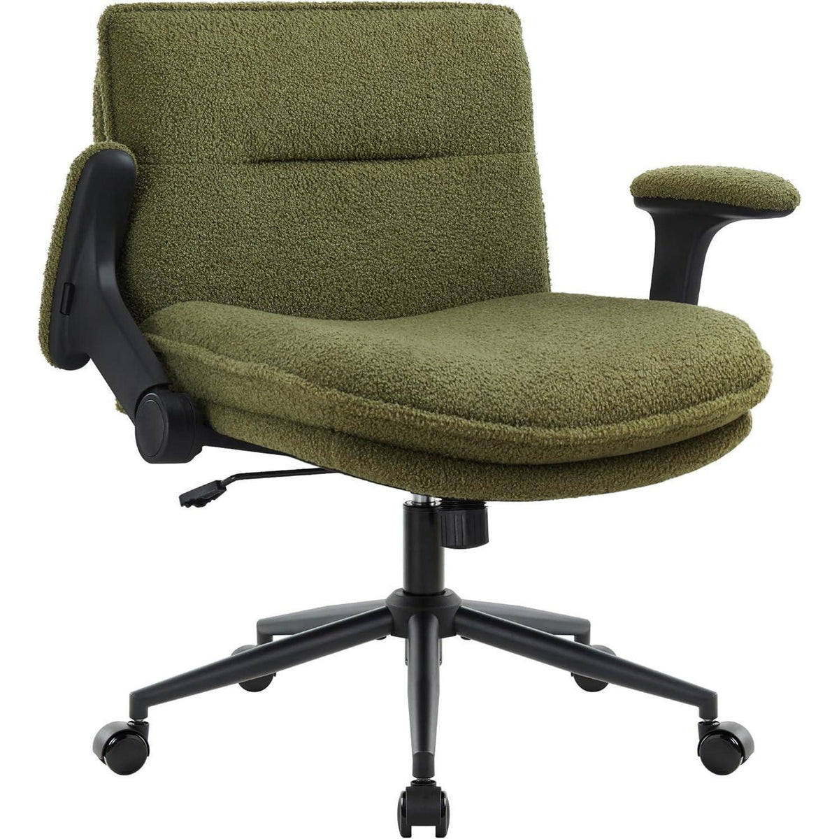 Ergonomischer Bürostuhl mit Armlehnen, Schneidersitz, Grün