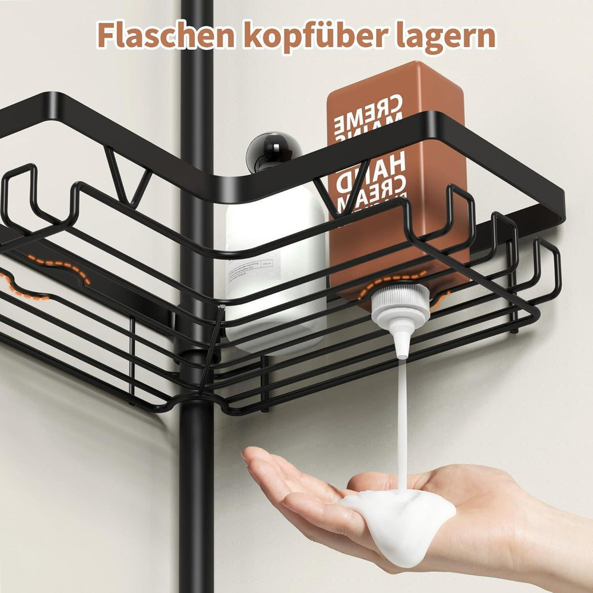 Teleskop Duschregal Edelstahl 4-stöckig ohne Bohren