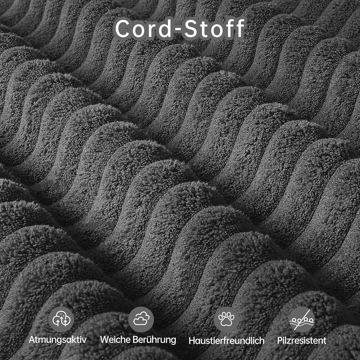 Modulares U-förmiges Cord-Sektionalsofa mit Memory-Schaum