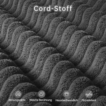 Modulares U-förmiges Cord-Sektionalsofa mit Memory-Schaum
