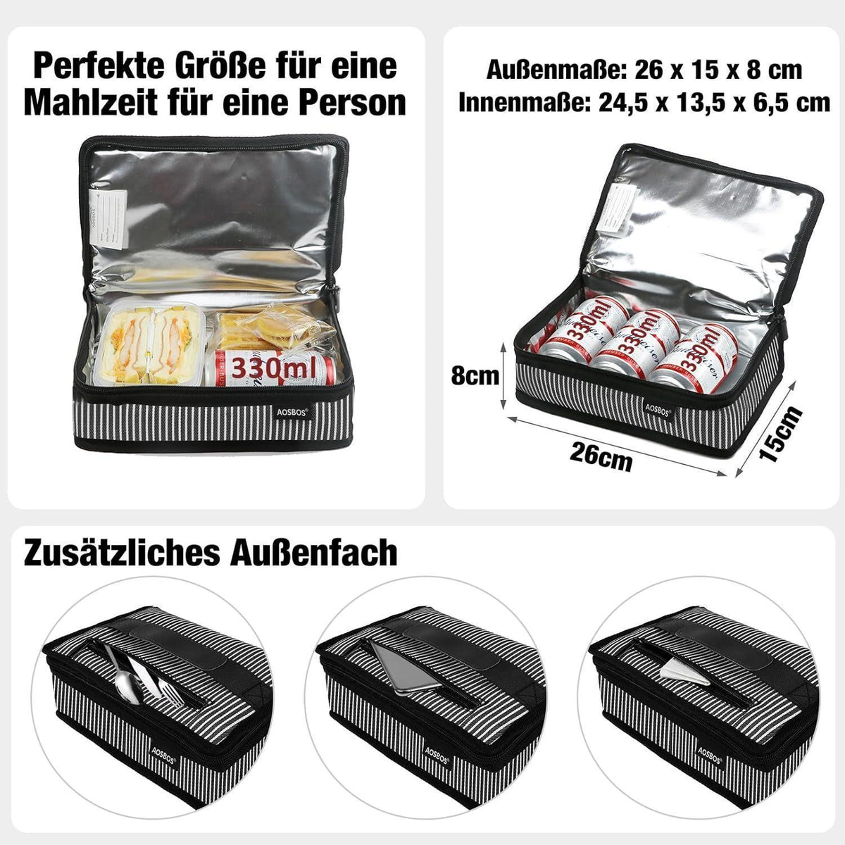 Mini Kühltasche Lunchbox für Herren – 3,5L Lunch Tasche