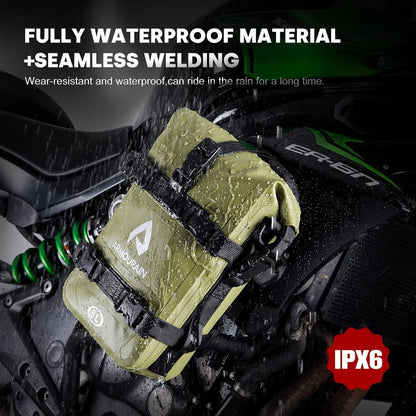 Motorrad Sturzbügel Seitentaschen Set (2x 6L) Wasserdicht Armee Grün