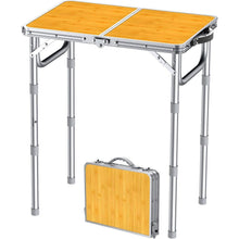 Tragbarer Campingtisch 58x40cm, 3 Höhen, Aluminium Klapptisch