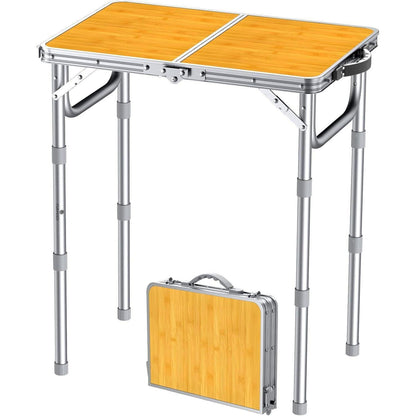 Tragbarer Campingtisch 58x40cm, 3 Höhen, Aluminium Klapptisch