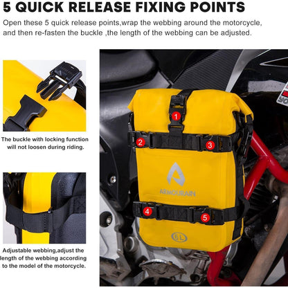 Motorrad Sturzbügel Seitentaschen Set (2x 6L) Wasserdicht Gelb