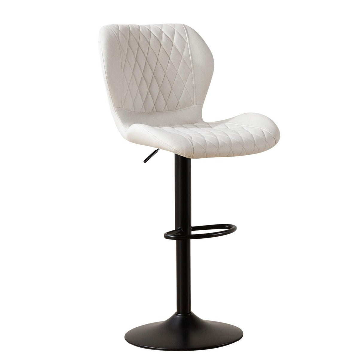 Barhocker mit Lehne, höhenverstellbar, beige