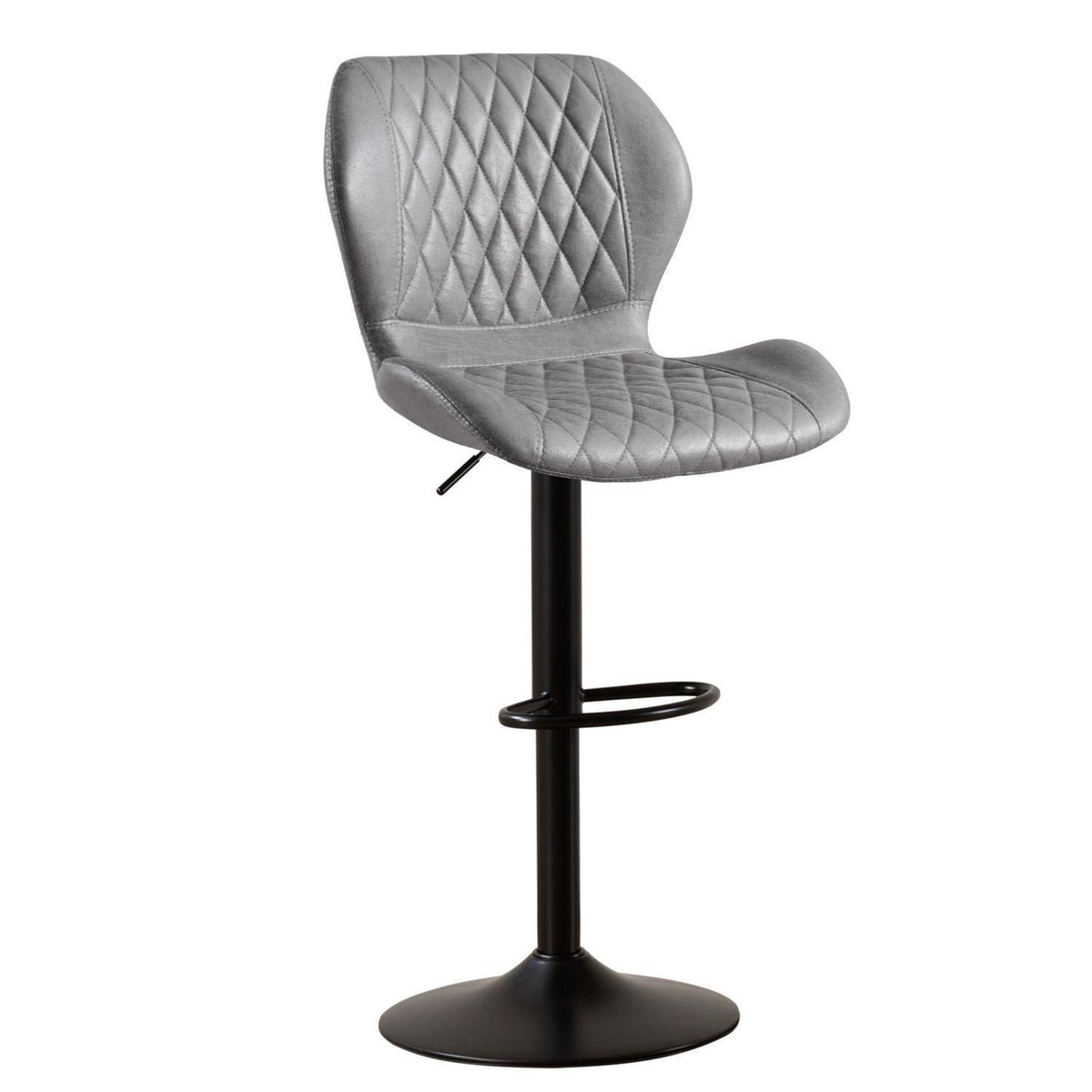 Barhocker mit Lehne, höhenverstellbar, Grau