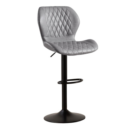 Barhocker mit Lehne, höhenverstellbar, Grau