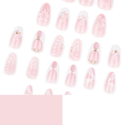 MouyouGlow Press on Nails Weiß French mit Blumen – Künstliche Nägel