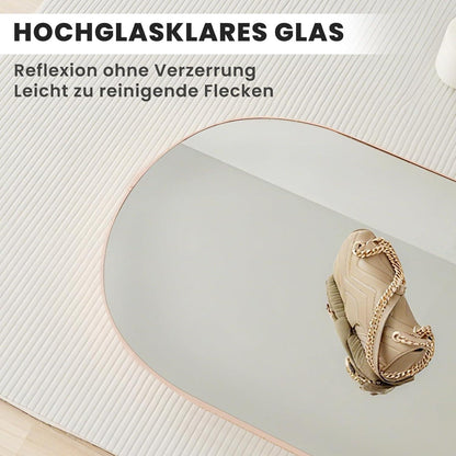Ganzkörperspiegel 180x65cm, Gehärtetes Glas, Goldener Aluminiumrahmen