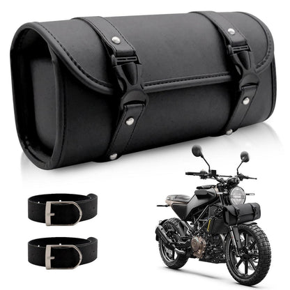 Motorrad Satteltasche PU Leder Wasserdicht Werkzeugtasche Schwarz