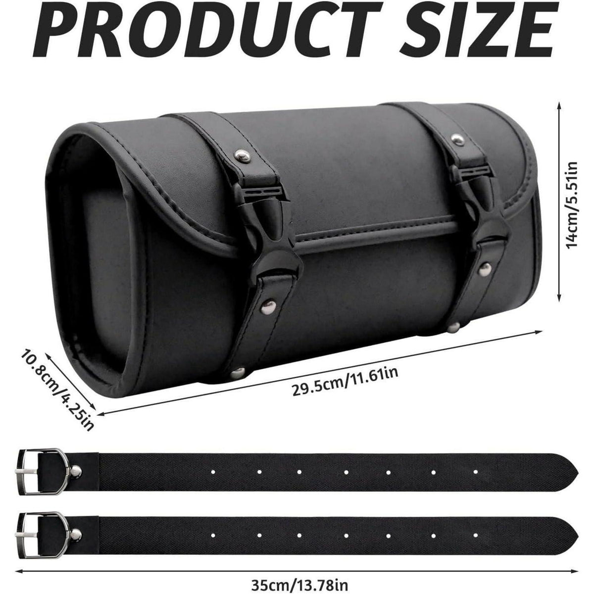 Motorrad Satteltasche PU Leder Wasserdicht Werkzeugtasche Schwarz