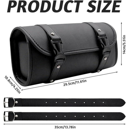 Motorrad Satteltasche PU Leder Wasserdicht Werkzeugtasche Schwarz