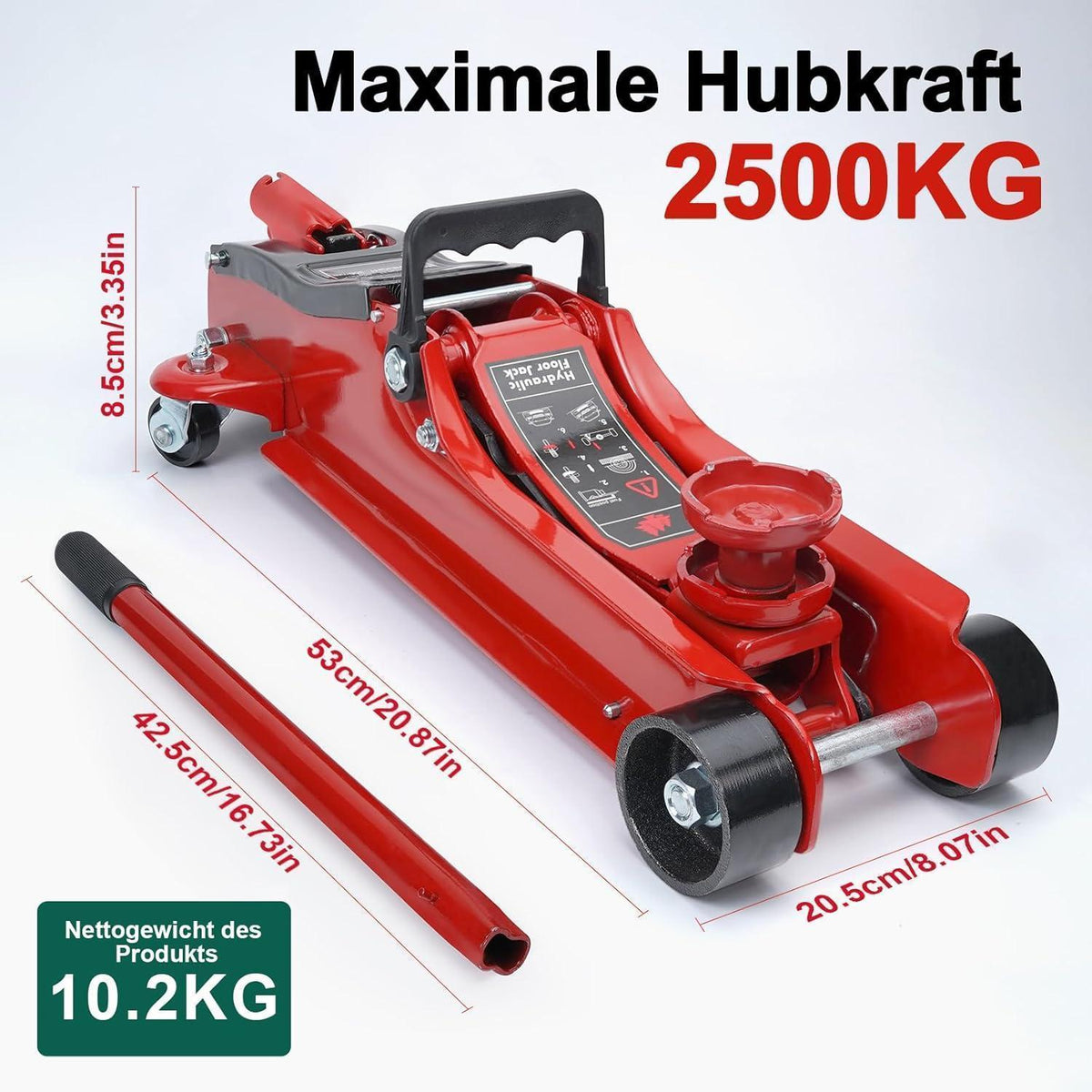 Hydraulischer Wagenheber 2.5t – Schnellhub & Mobilität