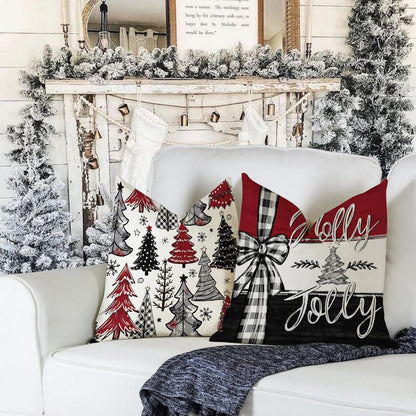 Weihnachtskissenbezug 50x50 cm - 4er Set für Wohnzimmer & Schlafzimmer