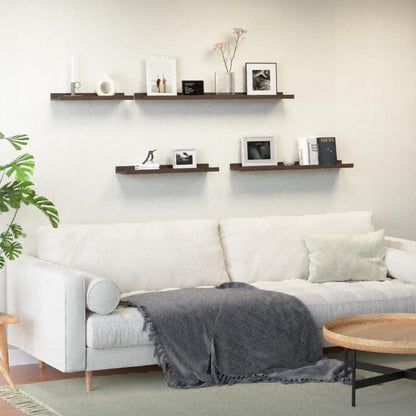 Wandregal Walnuss MDF 60x13 cm 2er Set