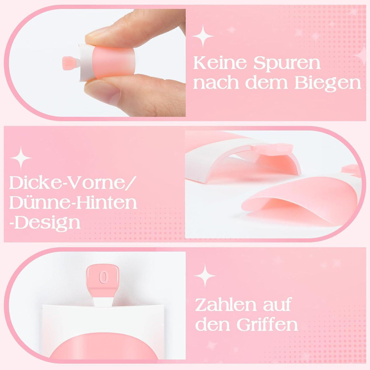 150er Set Fußnägel Aufkleben French Press on Nails Rosa