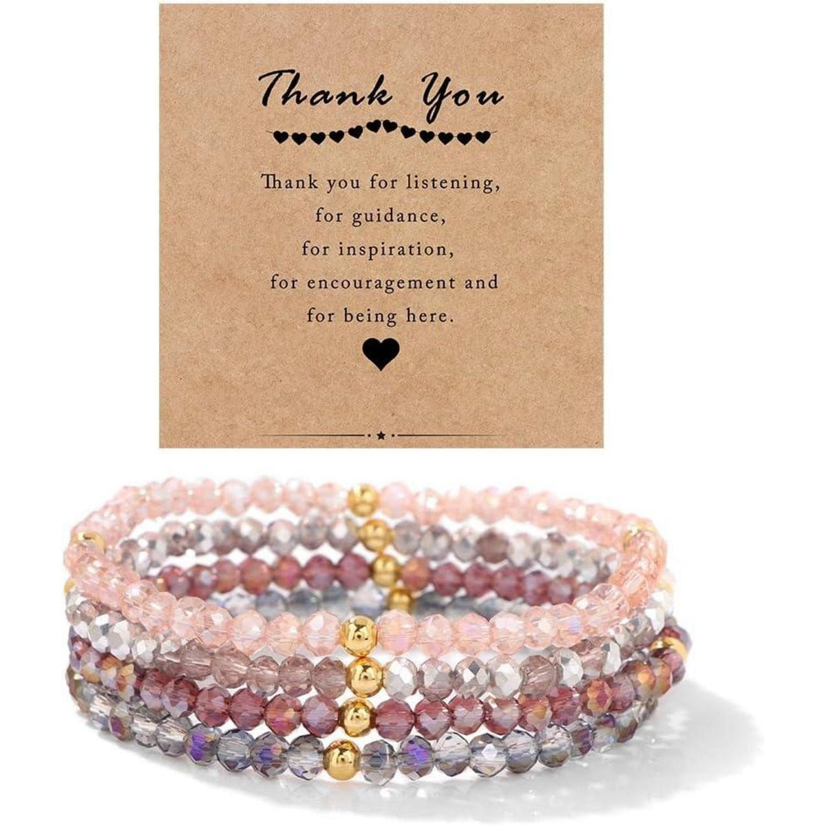Damen Kristall Perlen Armband Mehrschichtig Boho Schwarz Lila