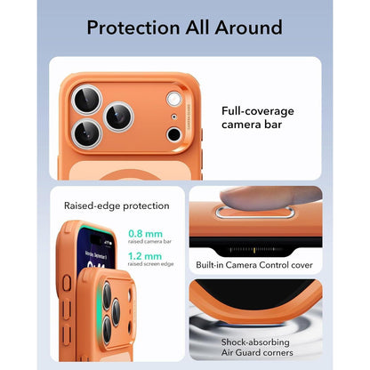 iPhone 17 Pro Max Hülle mit Kamerasteuerung, MagSafe, Militärschutz, Matt Orange