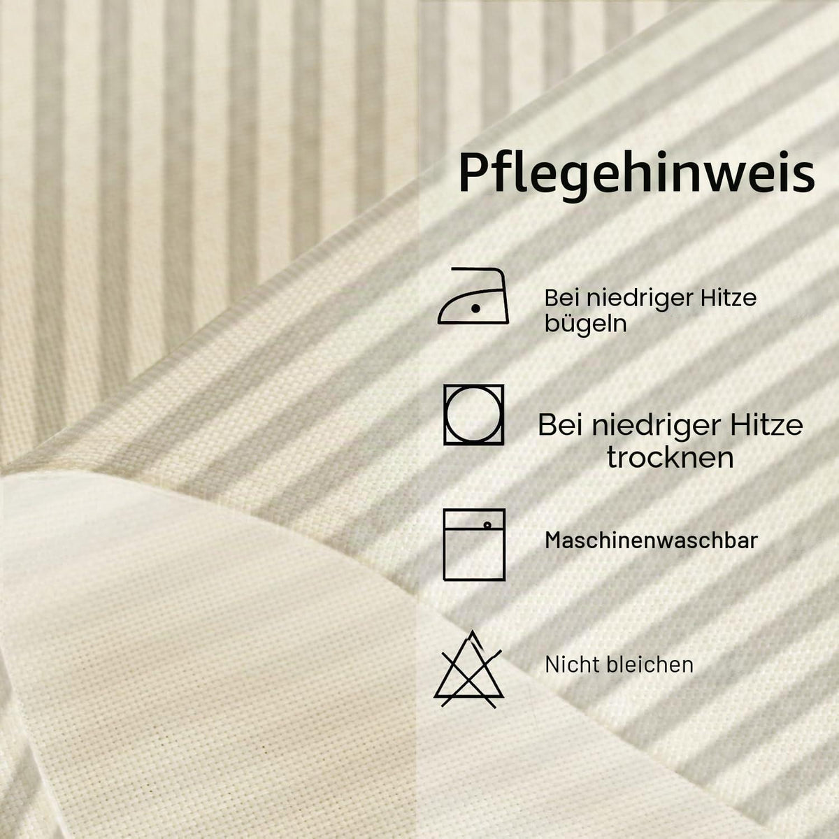 Grau gestreifte Tischdecke 85x85 cm – Abwaschbar & Pflegeleicht