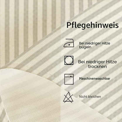 Grau gestreifte Tischdecke 85x85 cm – Abwaschbar & Pflegeleicht