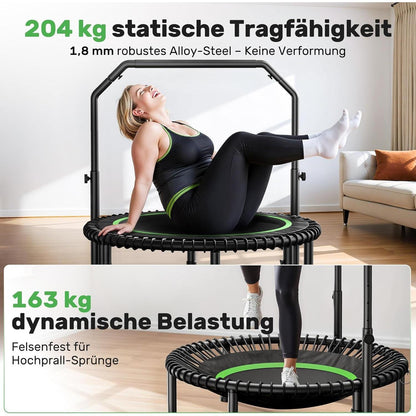 Fitness Trampolin für Erwachsene – 102cm, Verstellbarer Griff