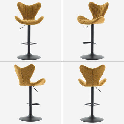 Barhocker Set 2er – Chenille, Höhenverstellbar & Fußstütze