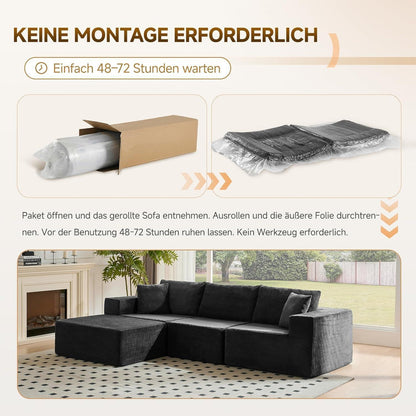Großes Ecksofa 275cm mit Schlaffunktion & Ottomane