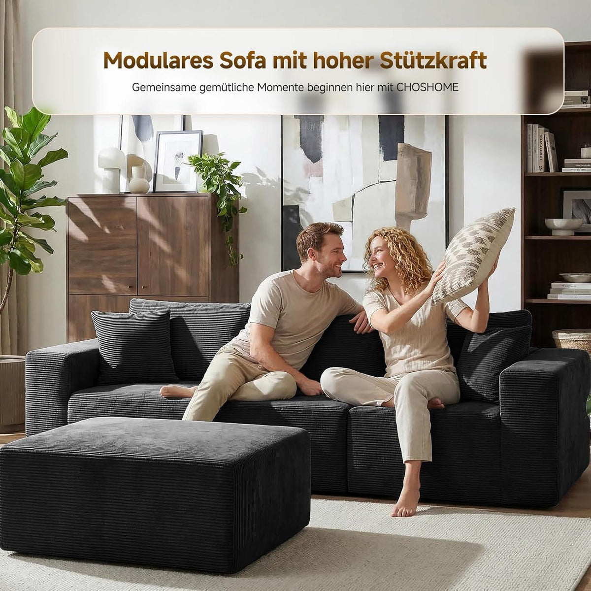 Großes Ecksofa 275cm mit Schlaffunktion & Ottomane
