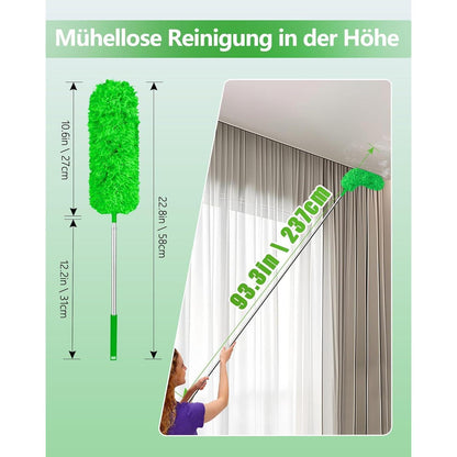 Teleskop Staubwedel ausziehbar, waschbar, grün