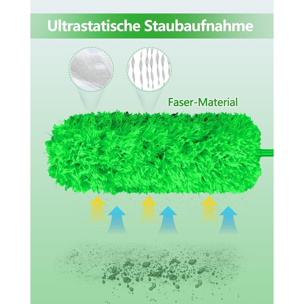 Teleskop Staubwedel ausziehbar, waschbar, grün