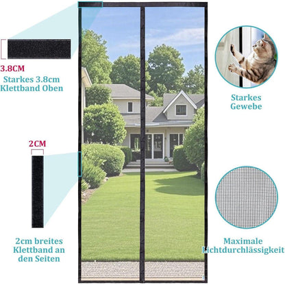 Magnetischer Insektenschutz für Balkontüren 140x240cm Schwarz