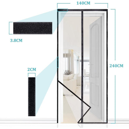 Magnetischer Insektenschutz für Balkontüren 140x240cm Schwarz