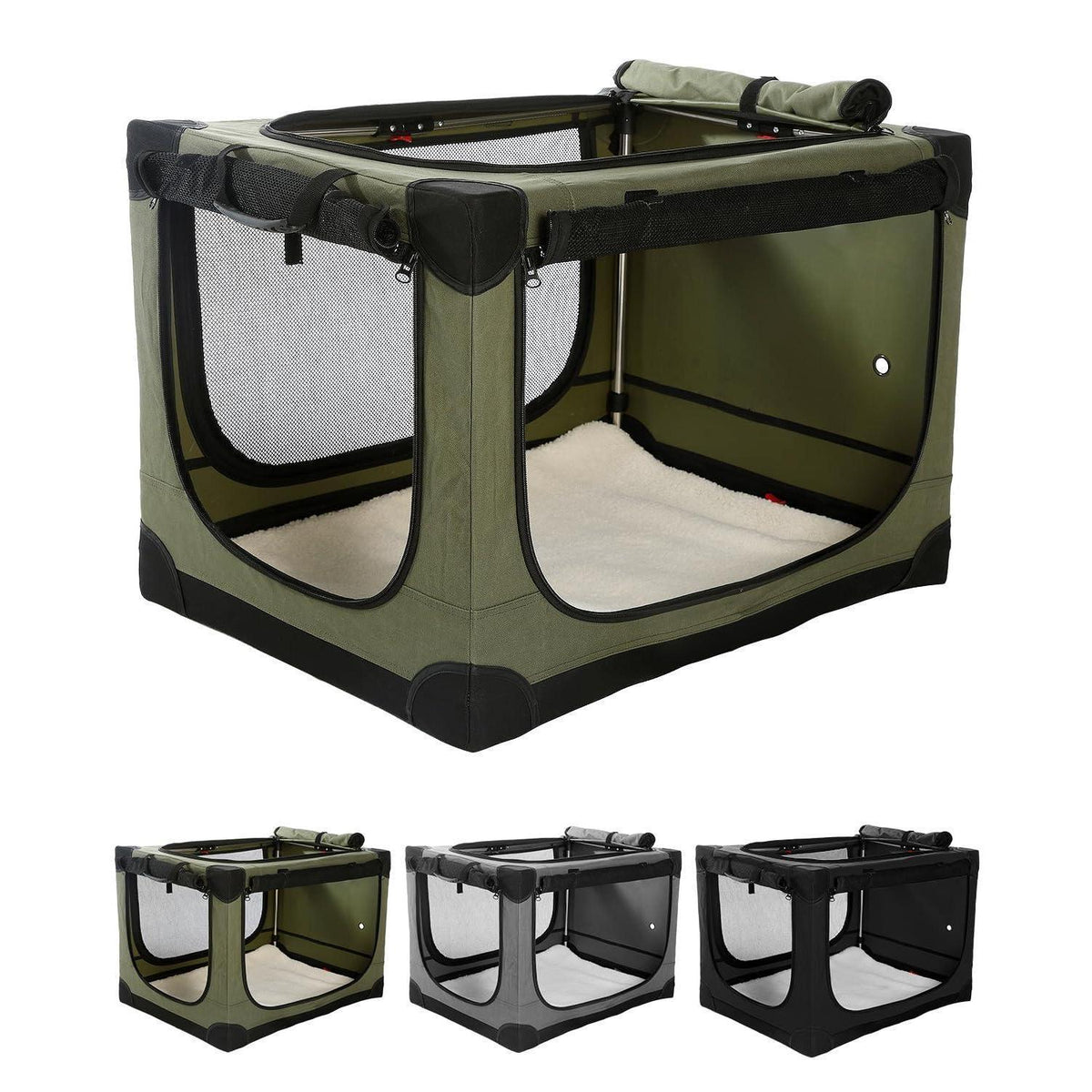 Faltbare Hundebox für mittelgroße Hunde – Grün 60x42x42cm