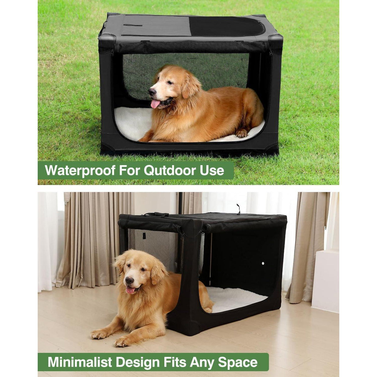 Faltbare Hundebox für mittelgroße Hunde – Reisebox mit Bett