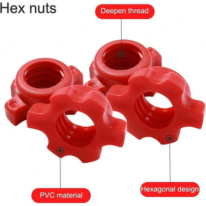 Hantelstangen Set 35cm & 40cm mit Gewinde, rutschfest, rot