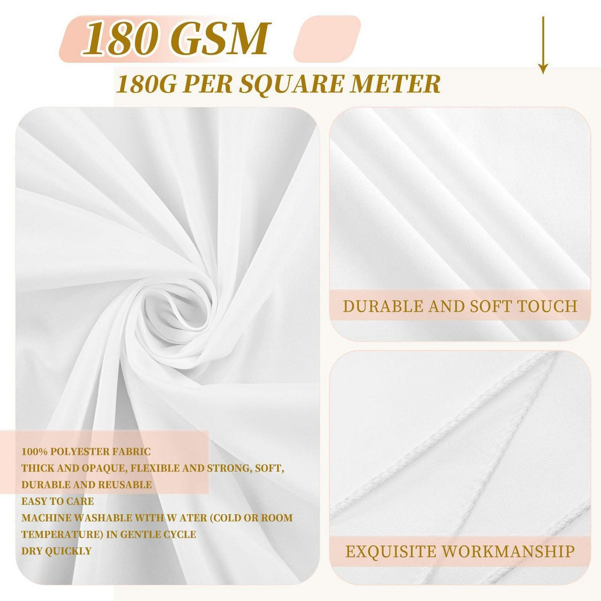 12x Runde Tischdecke Weiß 305cm – Perfekt für Hochzeiten & Events