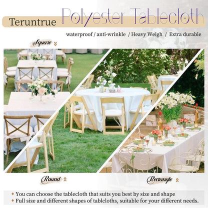 12x Runde Tischdecke Weiß 305cm – Perfekt für Hochzeiten & Events