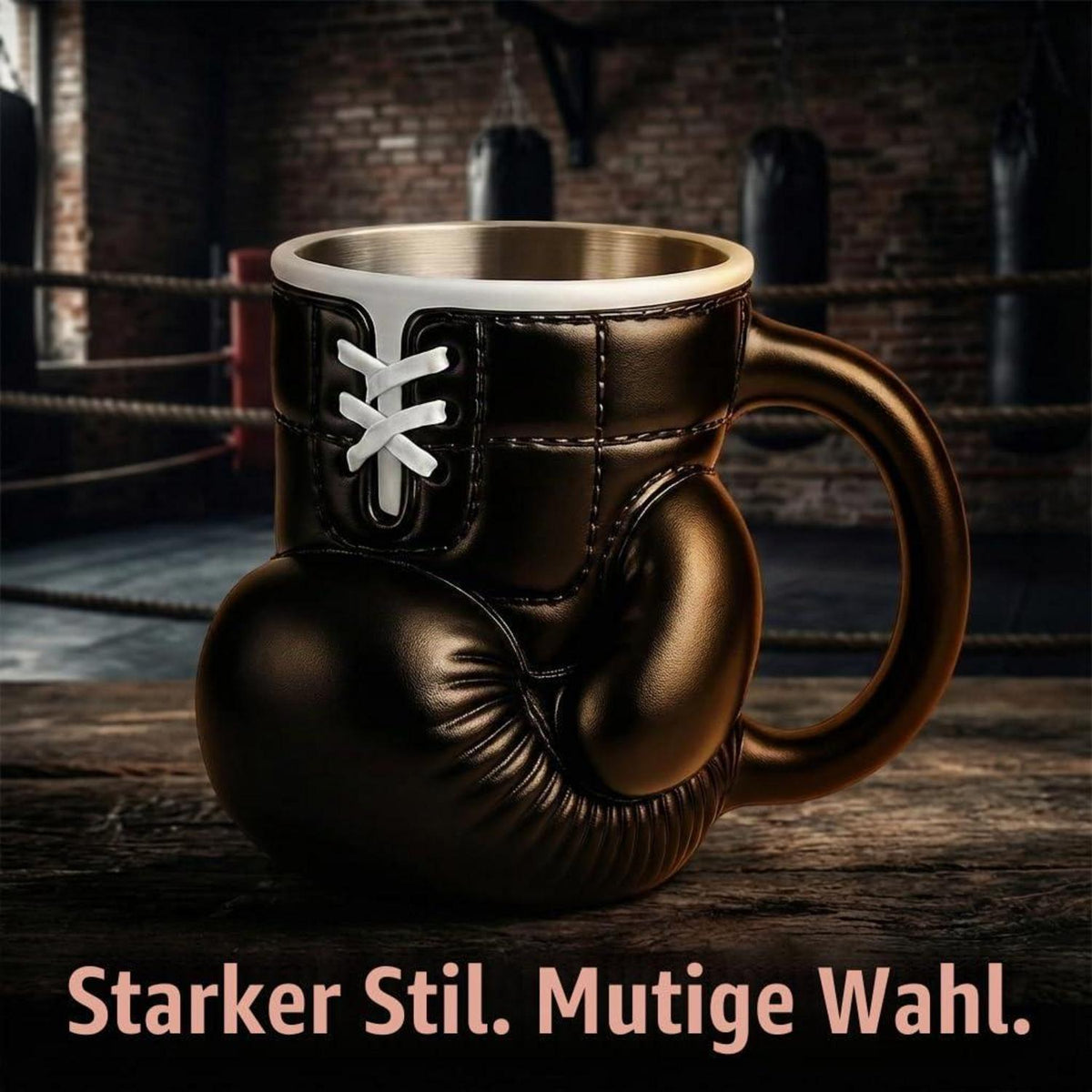 Boxhandschuh Tasse – Kaffeebecher für Sportfans & Boxer (Schwarz)
