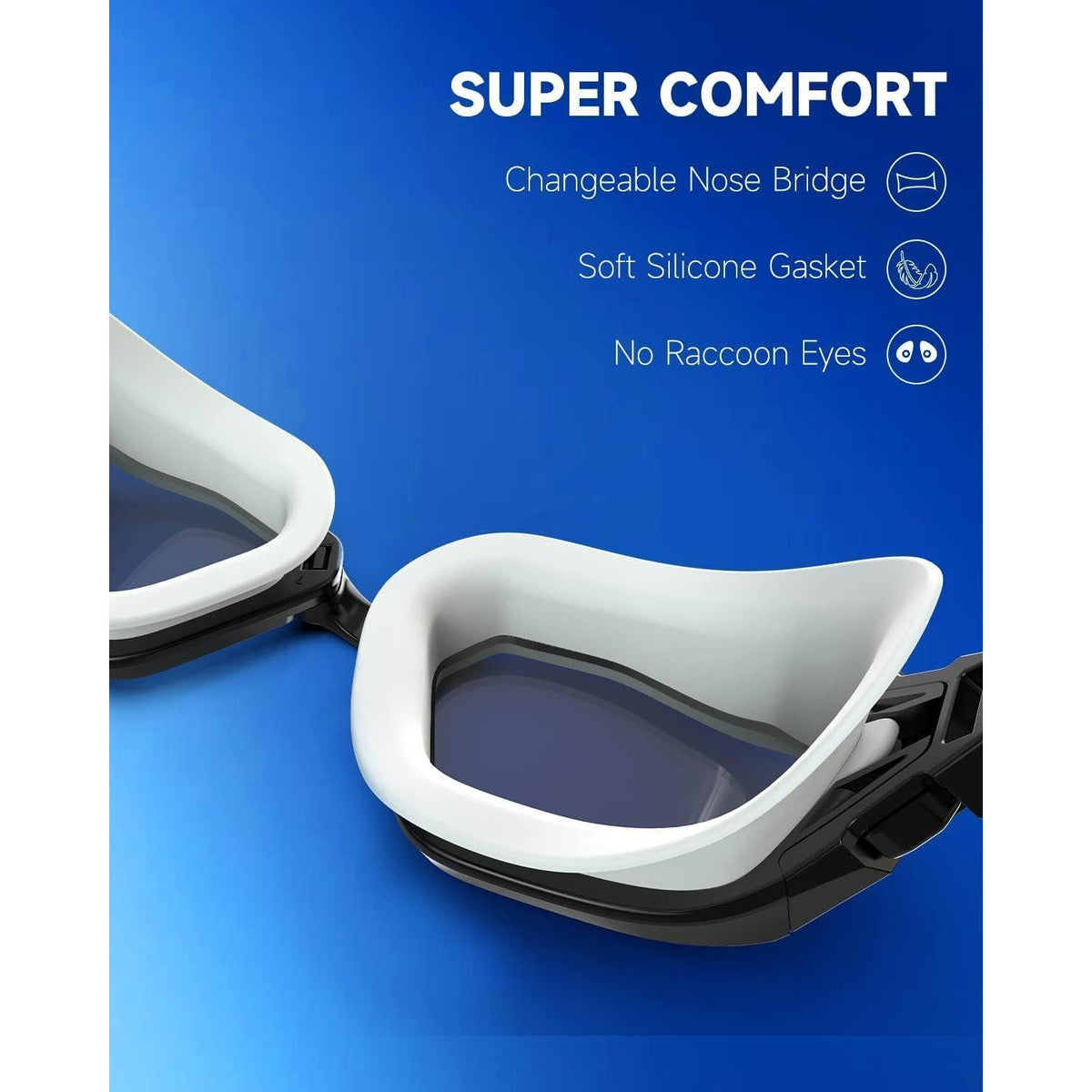 Schwimmbrille mit Anti-Beschlag und UV-Schutz, polarisierte Linse