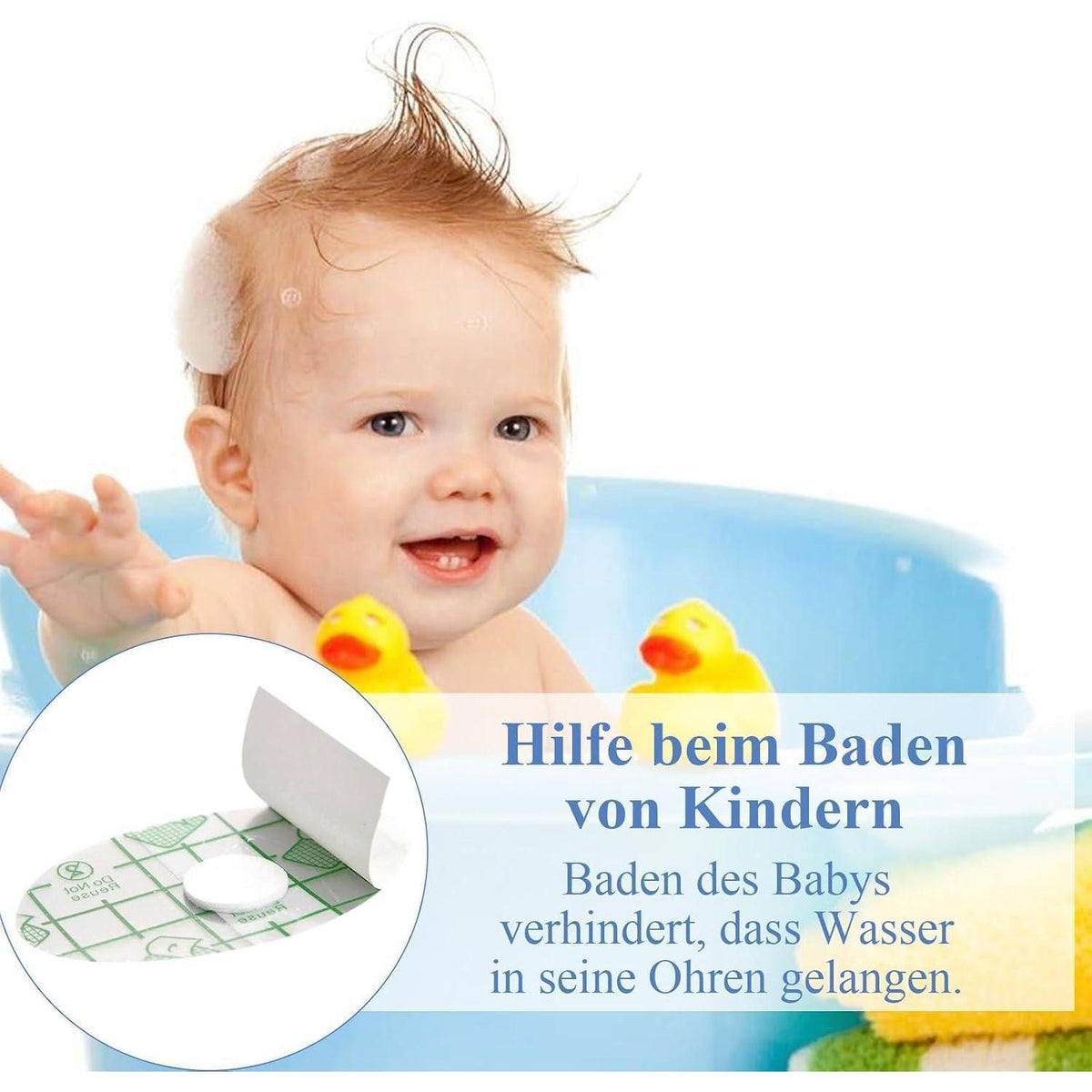 80x Wasserdichte Ohrpflaster Kinder – Schwimmen, Duschen, Sport