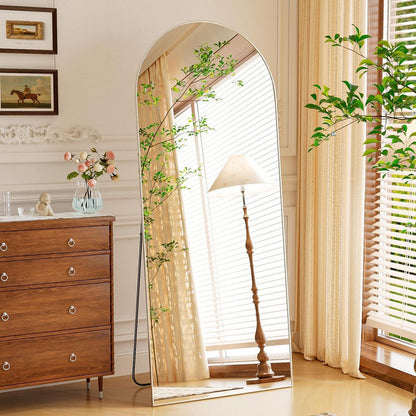 Gewölbter Bodenspiegel 165x60cm – Stand- & Wandspiegel Silber