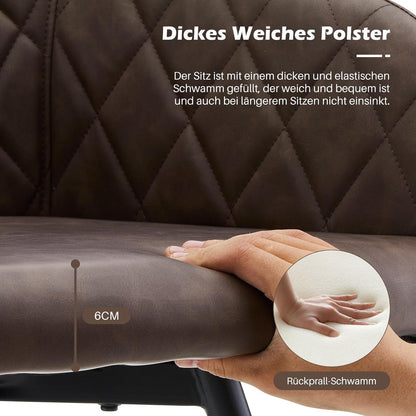 Drehbare Esszimmerstühle 2er Set Braun – Bequeme Stühle in Lederoptik
