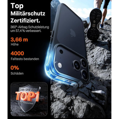 iPhone 17 Pro Hülle: Stoßfest, Kameraknopf-Schutz, Schwarz