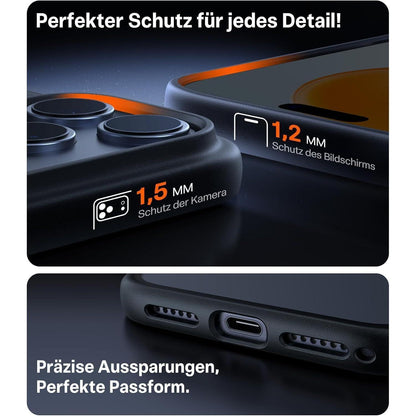 iPhone 17 Pro Hülle: Stoßfest, Kameraknopf-Schutz, Schwarz