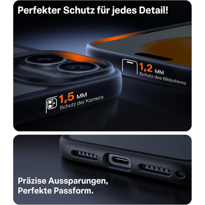 iPhone 17 Schutzhülle Stoßfest mit Kameratastenschutz Schwarz