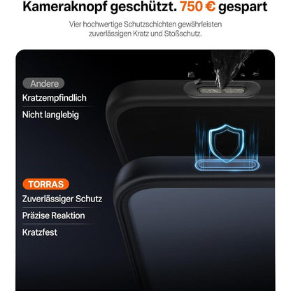 iPhone 17 Schutzhülle Stoßfest mit Kameratastenschutz Schwarz